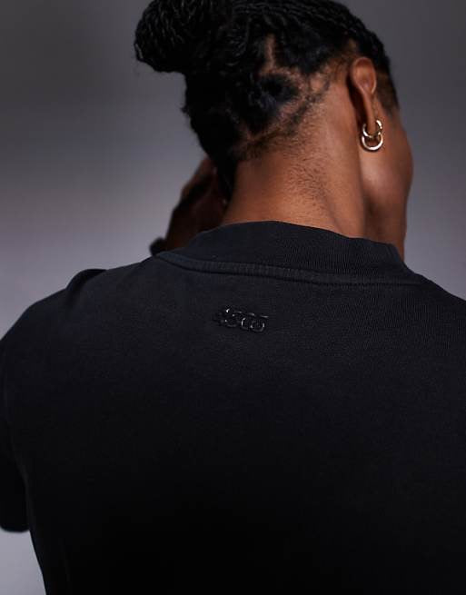 4505 Icon heavyweight cotton oversized t-shirt with quick dry finish in black