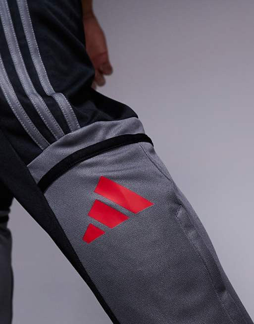 adidas Football Squadra joggers in black and red