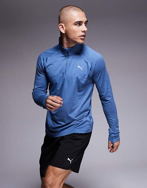 Puma Run Velocity Cloudspun 1/4 zip top in blue