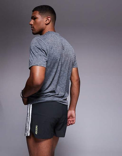 adidas Running Adizero split shorts in black