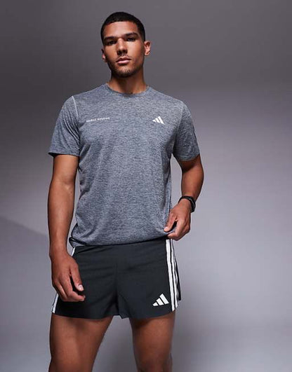 adidas Running Adizero split shorts in black