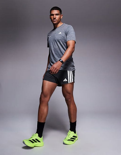 adidas Running Adizero split shorts in black