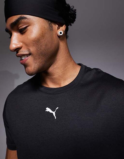 Puma Tad Essentials Heather Cat training t-shirt in black