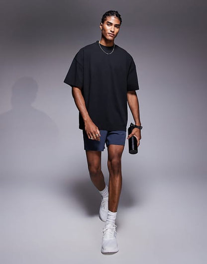 4505 Icon heavyweight cotton oversized t-shirt with quick dry finish in black