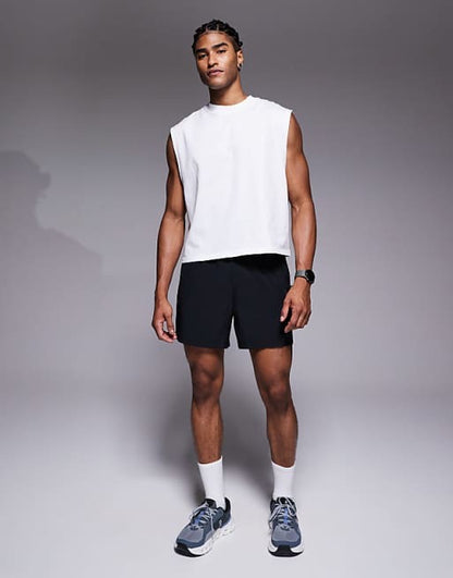 4505 Icon 5 inch quick dry training shorts with zip pockets in black