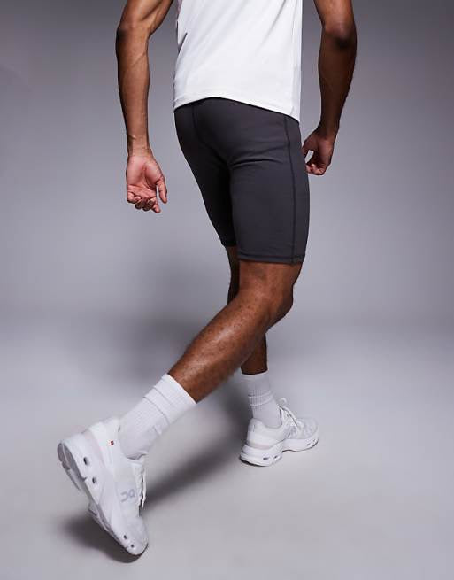 4505 Yoga soft touch training half tight with drawstring waist in granite grey