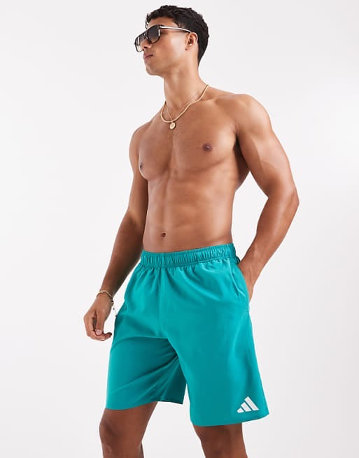 adidas Training 5"" swim shorts in teal