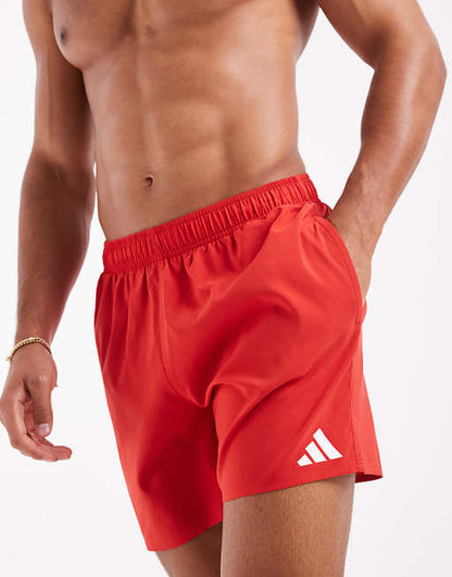 adidas Training 5"" swim shorts in red