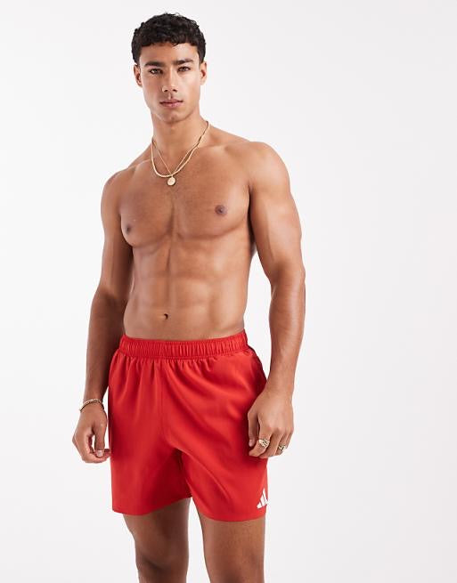 adidas Training 5"" swim shorts in red