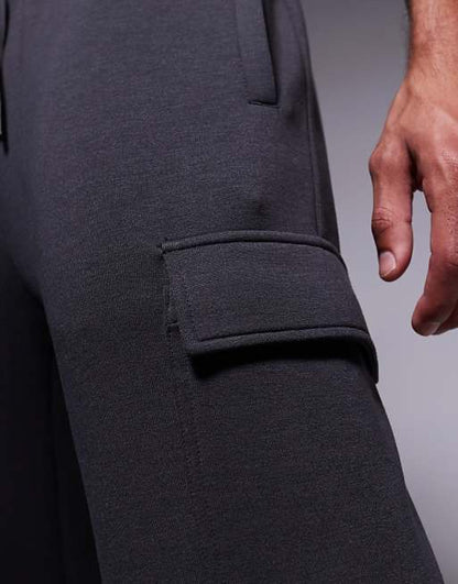 4505 Icon training quick dry performance cargo joggers in charcoal